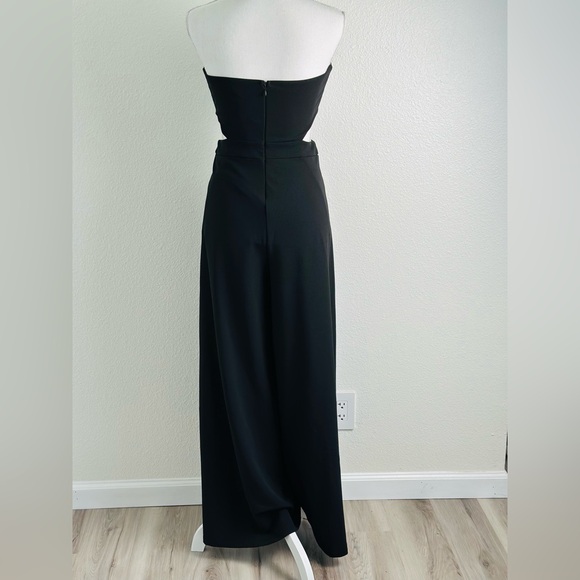 Lulu's Black Strapless Cutout Wide Leg Jumpsuit Size Medium - Picture 4 of 14